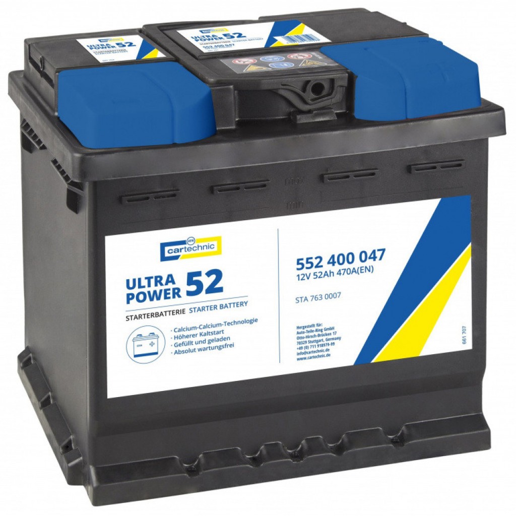 Акумулатор CARTECHNIC ULTRA POWER 52Ah 470A R+ на Топ цена - Automarks.bg