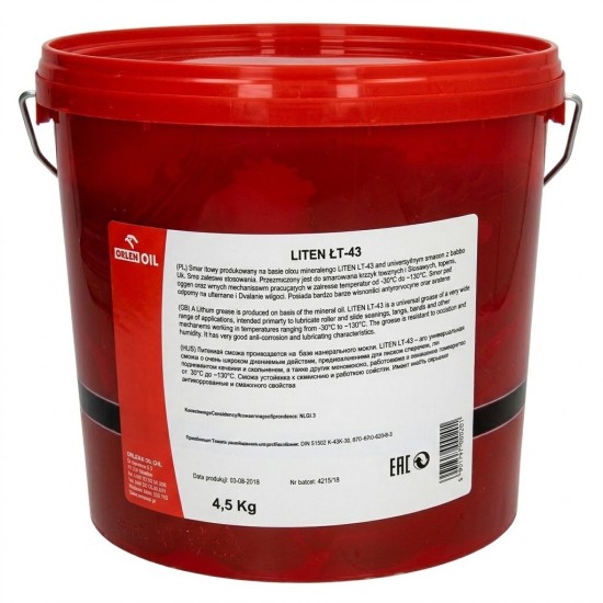 Многофункционална литиева грес ORLEN Liten LT-43 4.5кг