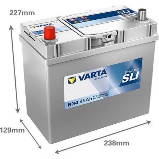АКУМУЛАТОР VARTA 45Ah 330A L+ на 145.00 лв. от Automarks.bg