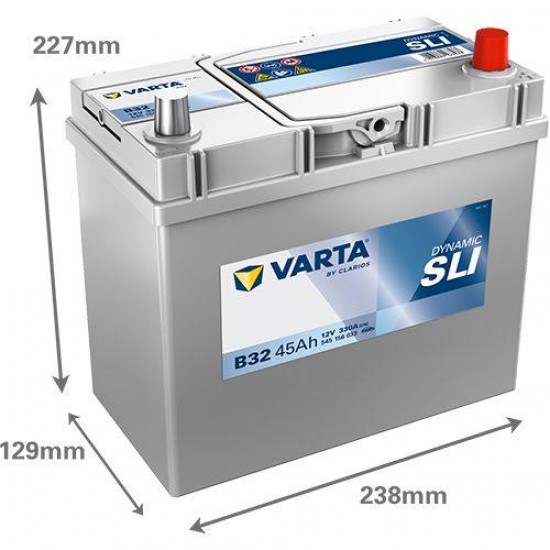 АКУМУЛАТОР VARTA 45Ah 330A R+ на 145.00 лв. от Automarks.bg