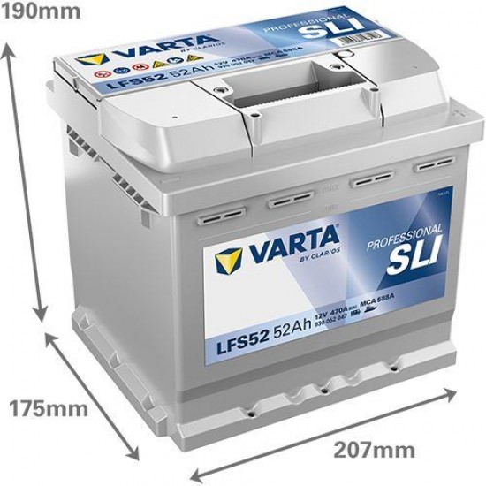 АКУМУЛАТОР VARTA 52Ah 470A R+ на 167.00 лв. от Automarks.bg