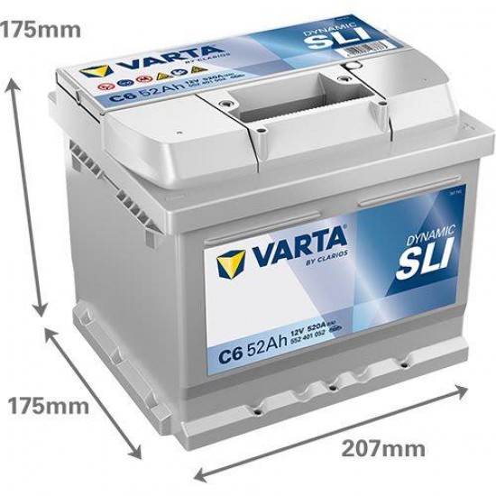 АКУМУЛАТОР VARTA 52Ah 520A R+ на 178.00 лв. от Automarks.bg