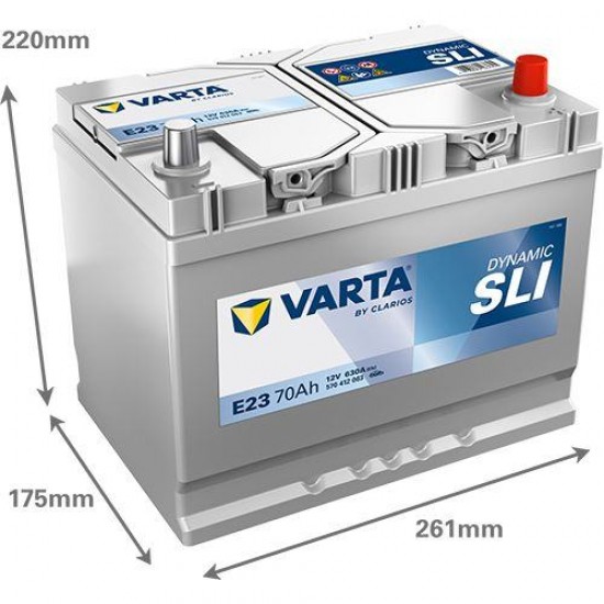 АКУМУЛАТОР VARTA 70Ah 630A R+ на 225.00 лв. от Automarks.bg